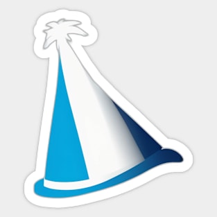 Festive Blue Party Hat Graphic No. 960 Sticker